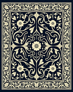 Vintage Floral Scroll Pattern Rug