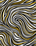 Bold Black Yellow Wavy Stripes Rug