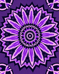 Purple Floral Sunburst Mandala Design Rug