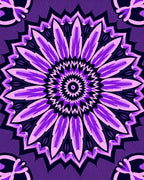 Purple Floral Sunburst Mandala Design Rug
