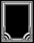 Art Deco Geometric Black and White Frame Rug