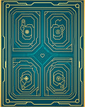 Emerald Gold Circuit Board Pattern Rug