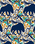 Bold Animal Botanical Pattern Design Rug