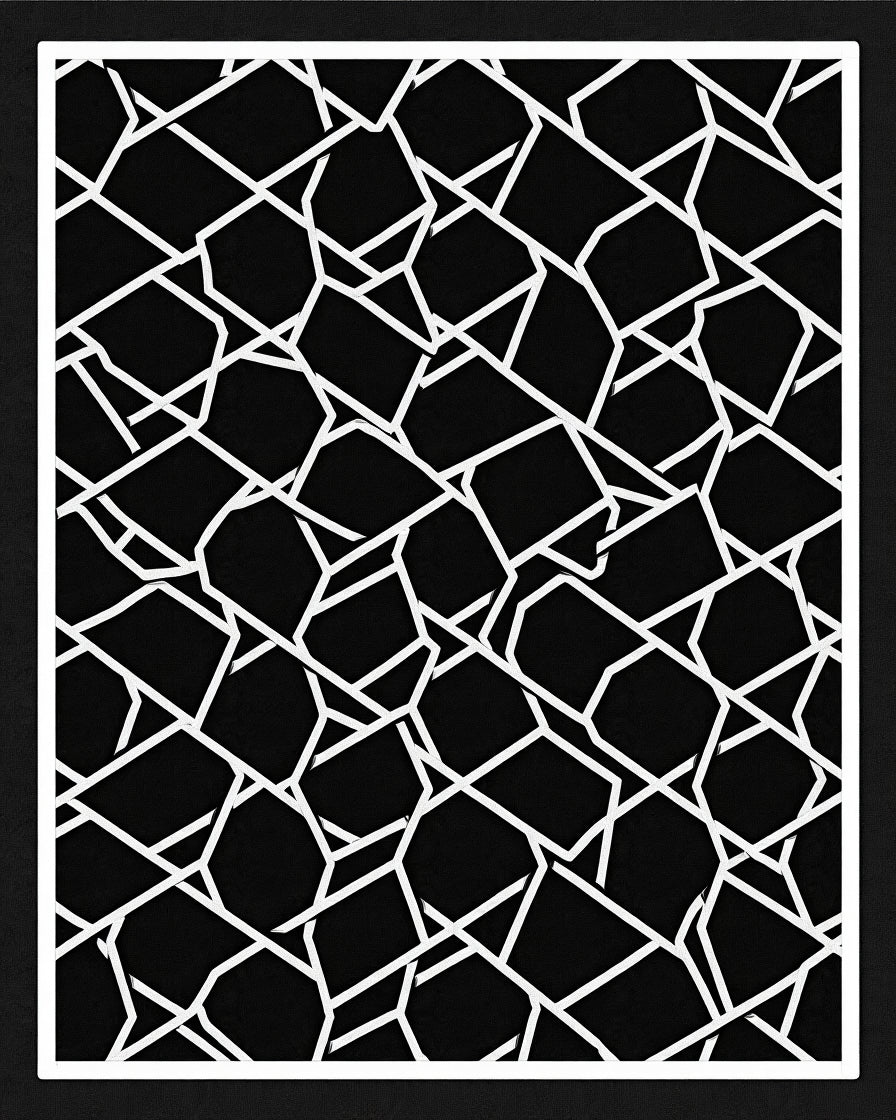 Abstract Shattered Net Pattern Rug