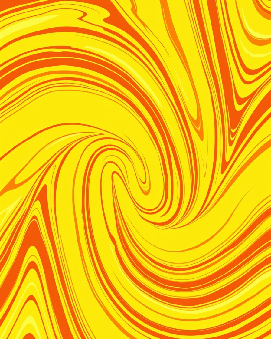 Yellow Orange Swirl Patterned Rug