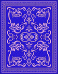 Royal Blue Floral Scrollwork Rug