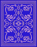 Royal Blue Floral Scrollwork Rug