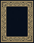 Intricate Golden Scrollwork Border Design Rug