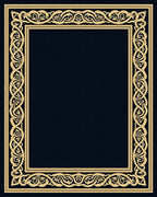 Intricate Golden Scrollwork Border Design Rug