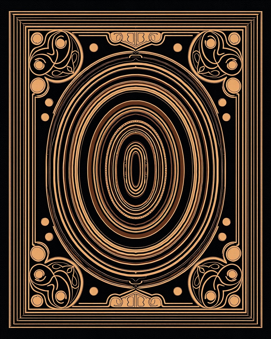 Art Deco Style Oval Pattern Rug