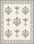 Vintage Floral Scroll Work Pattern Rug