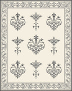 Vintage Floral Scroll Work Pattern Rug