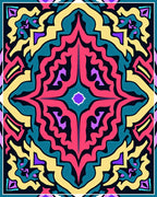 Abstract Mandala Pattern Vivid Design Rug