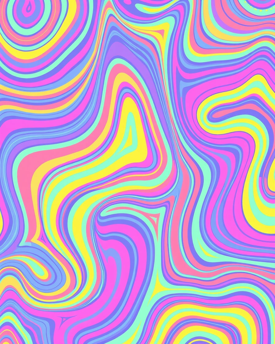 Pastel Swirl Patterned Rug
