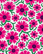 Bold Fuchsia Floral Pattern Rug