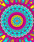Vibrant Geometric Mandala Pattern Design Rug