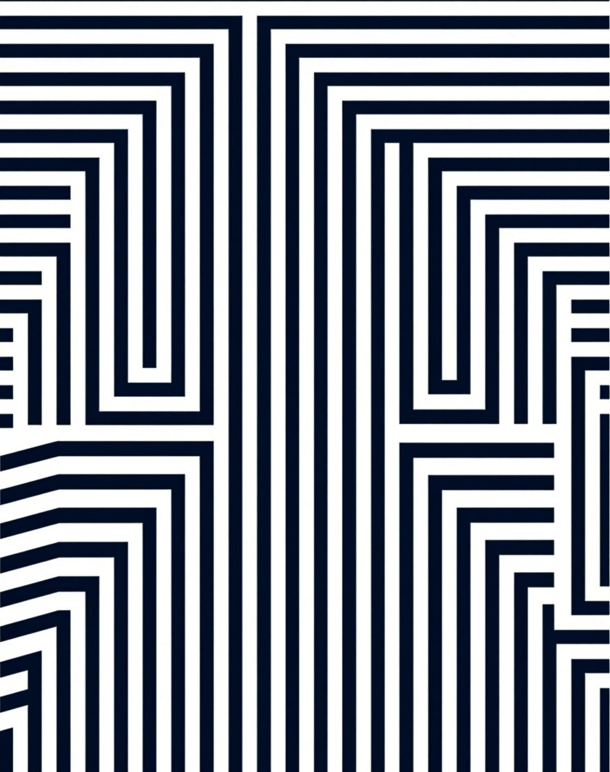 Bold Lines Geometric Maze Pattern Rug