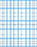Classic Blue White Plaid Pattern Rug