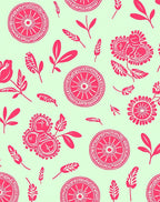 Whimsical Boho Floral Wheel Pattern Rug