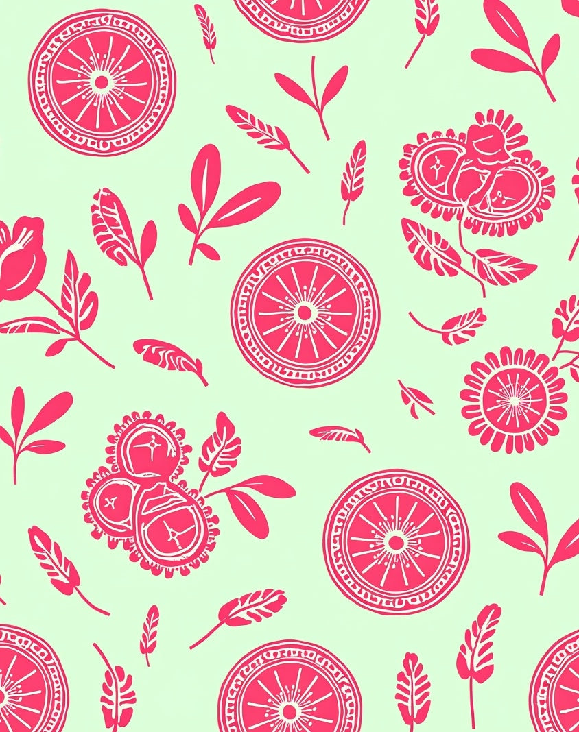 Whimsical Boho Floral Wheel Pattern Rug