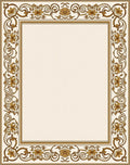 Gold Floral Swirl Border Design Rug