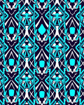 Bold Abstract Tribal Deco Teal Rug