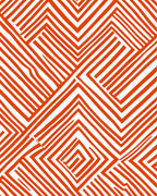 Bold Orange Geometric Zigzag Pattern Rug