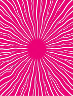 Radiant Pink White Abstract Sunburst Rug