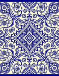 Classic Blue Floral Motif Pattern Rug
