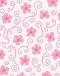Pink Floral Swirl Pattern Rug