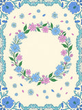 Wreath Of Flowers And Leaves Design Rug