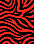 Bold Red Black Wavy Pattern Rug
