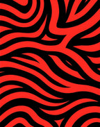 Bold Red Black Wavy Pattern Rug