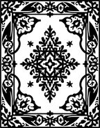 Elegant Vintage Floral Scroll Pattern Rug