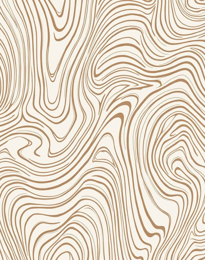 Natural Wood Grain Curved Pattern Rug