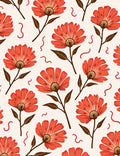 Retro Floral Bloom Pattern Rug