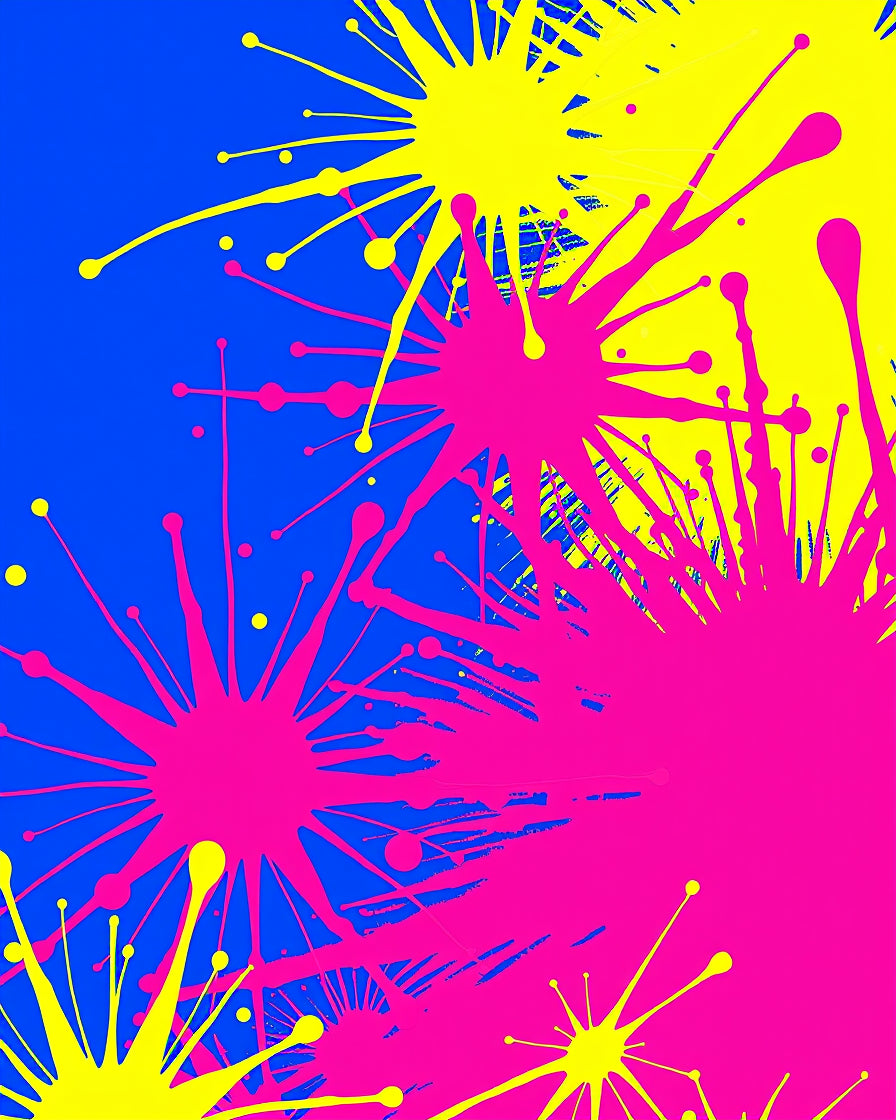 Vibrant Splatter Paint Design Rug
