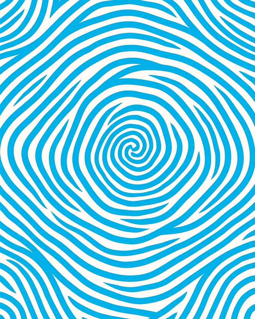 Abstract Blue Swirl Wavy Lines Rug