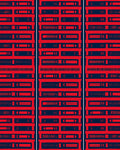 Bold Red Abstract Geometric Lines Rug