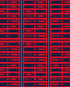 Bold Red Abstract Geometric Lines Rug