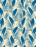 Blue Tropical Leaf Pattern Design Rug