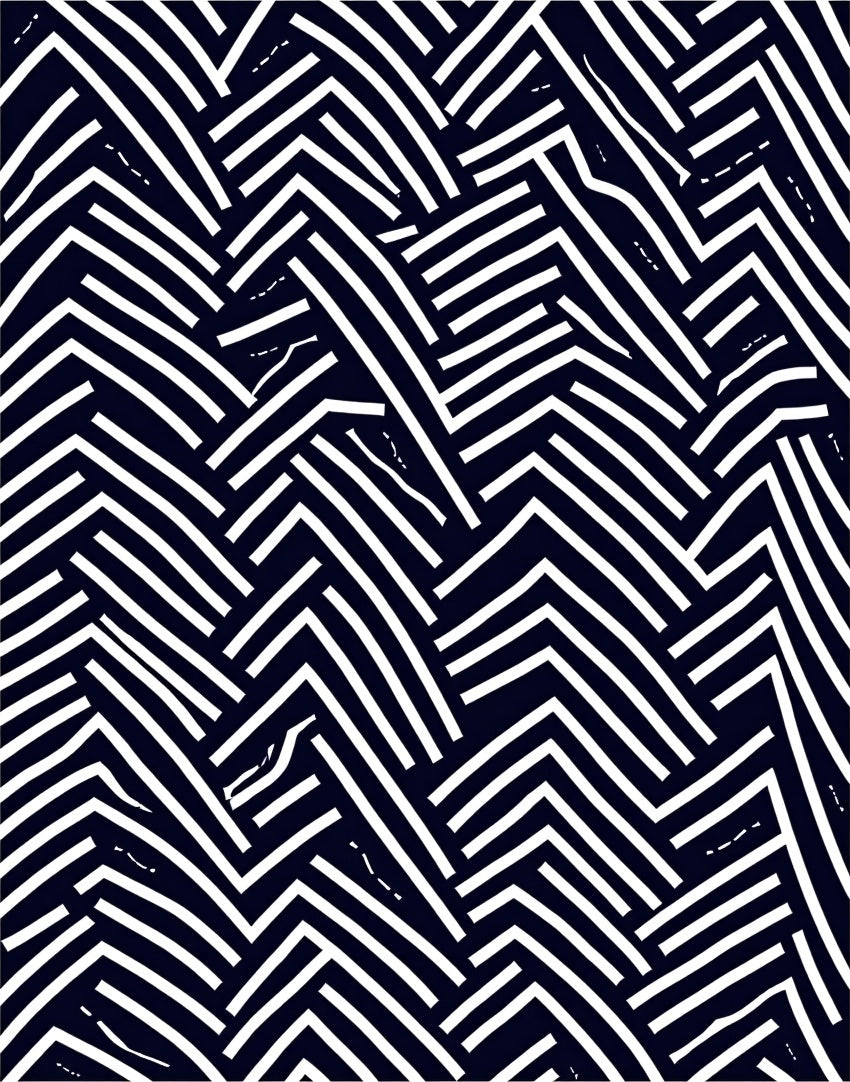 Midnight White Intersecting Lines Rug