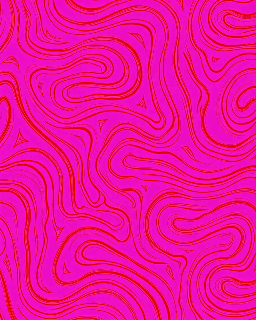 Vibrant Red Swirl Pattern Rug