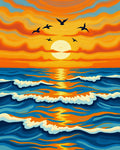 Sunset Sky Ocean Waves Rug