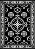 Classic Black White Floral Medallion Rug