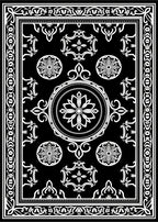 Classic Black White Floral Medallion Rug