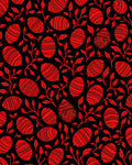 Bold Red Oval Floral Branches Rug