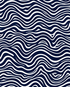 Abstract Blue White Wavy Stripes Rug