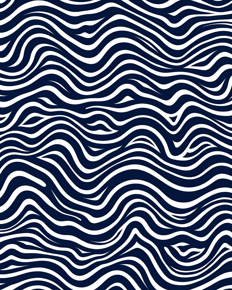 Abstract Blue White Wavy Stripes Rug