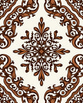 Brown Traditional Floral Medallion Design Rug